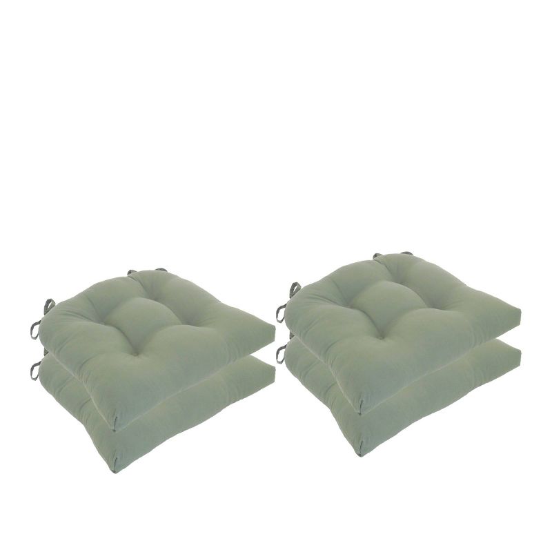 Dark Green Micro Fiber Chair Pads with Tie Backs (Set Of 4) - Essentials, 2 of 4