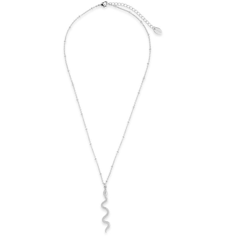 SHINE by Sterling Forever Scaly Snake Pendant Necklace, 1 of 4