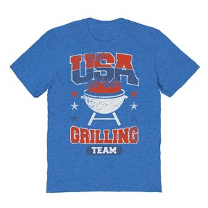 Rerun Island Men's Usa Grilling Team Short Sleeve Graphic Cotton T-Shirt - 1 of 2