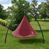 Vivere Double Cacoon Hanging Chair Indoor/Outdoor Polyester Canvas Hammock, Red - 2 of 4