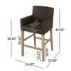 30.5" Upholstered Counter Stool with Armrests and Rubberwood Frame, Modern Comfortable Bar & Kitchen Seating - 2 of 4