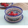 Blue Rose Polish Pottery 454-195 Vena Berry Bowl with Saucer - 2 of 2
