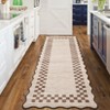 Scalloped Area Rugs Modern Bordered Accent Carpet, Non-Slip Geometric Floor Cover, Stain-Resistant Low Pile Indoor Mat - 4 of 4
