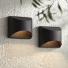 Possini Euro Design Ratner Modern Outdoor Wall Light Fixtures Set of 2 Textured Black LED Dark Sky Downlight 5 1/2" for Post Exterior - 2 of 4