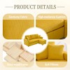 MOONMISS L-Shaped Corduroy Sectional Sofa with Pull-Out Storage,Ottoman & Pillows 3-Seat with Cup Holder for Living Room, Apartment - 2 of 4