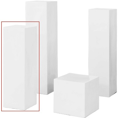 Tall White Magnesium Oxide Decorative Pedestal Stand