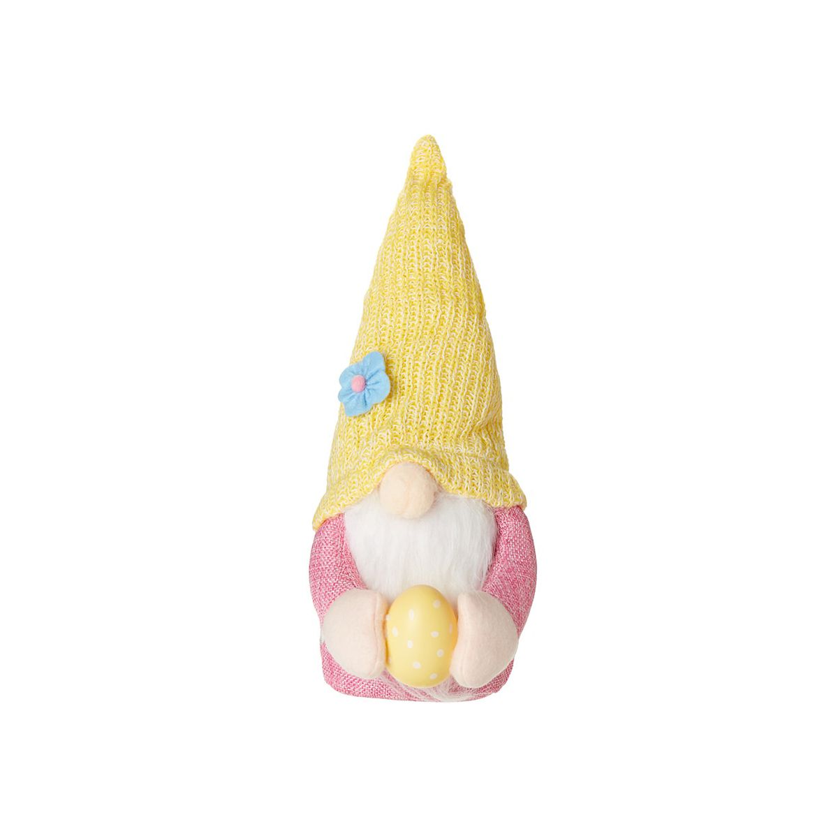 The Lakeside Collection Plush Easter Gnomes Holding Eggs - Yellow, Blue, or Bunny Hat -