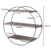 Artloge 3 Tiers Vintage Round Floating Shelves Wall Bookshelf Kitchen Office Cabinet Rack Holder Geometric Circle Metal Wall Storage Display Shelves - 4 of 4