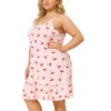 Agnes Orinda Women's Plus Size Sleeveless Ruffle Hem Cute Print Nightgowns - 2 of 4