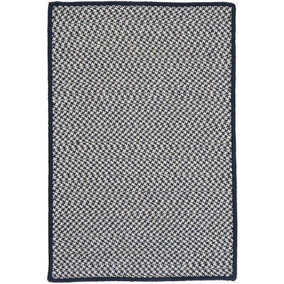 Colonial Mills Outdoor Houndstooth Tweed Braided Rug, Navy 2'x3', Rectangle Shape
