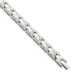 Black Bow Jewelry Men's Stainless Steel Multi Finish Bracelet, 8.5 Inch - 1 of 4