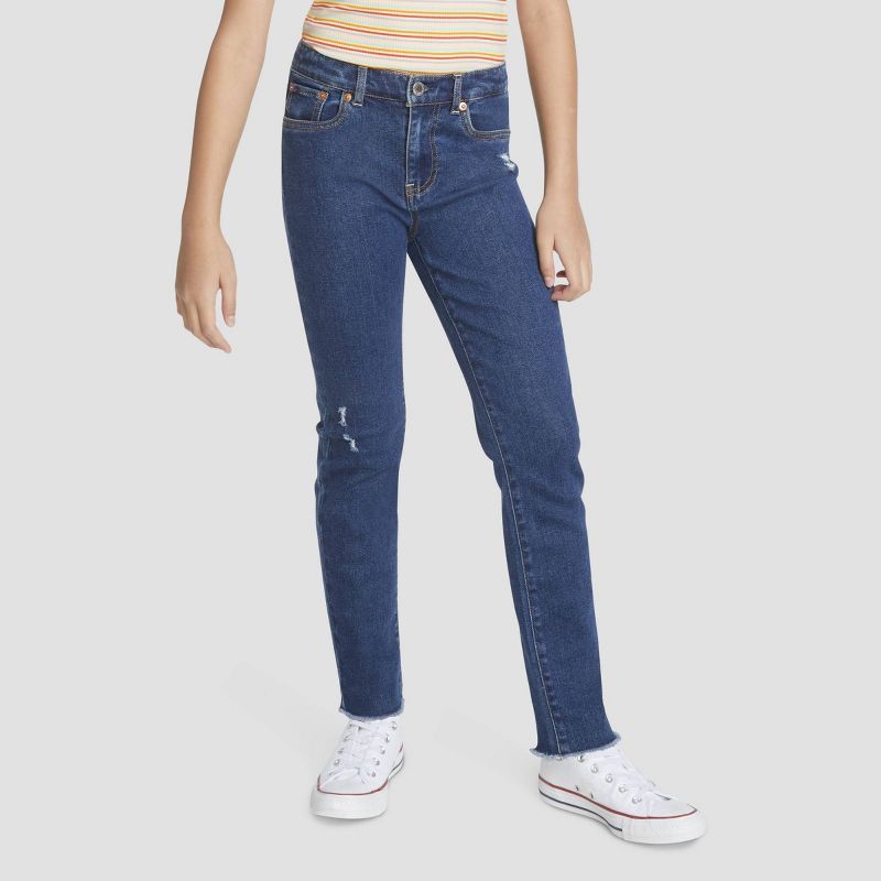 Levi's® Girls' High-Rise Straight Jeans - Medium Wash, 2 of 8