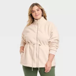 Women's Plus Size Fleece Jacket - Universal Thread™ Cream 4X