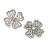 Unique Bargains Four-Petal Floral Pin Back Shoe Accessories Silver Tone 2 Pcs - 4 of 4