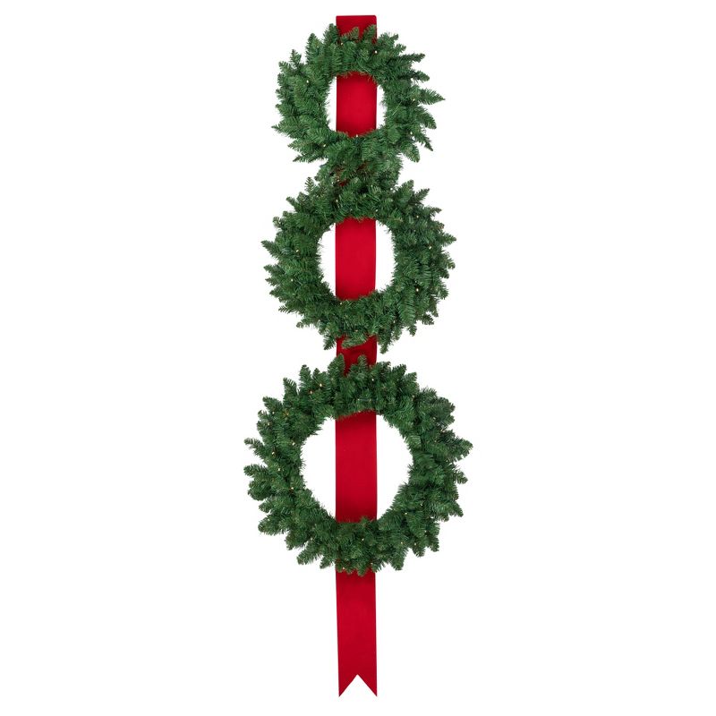 Northlight Pre-Lit Battery Operated Wreath Trio Christmas Decoration - 6.5' - Clear LED Lights, 1 of 5