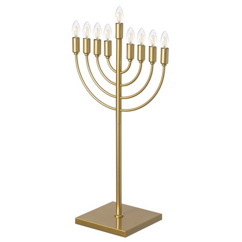 Chabad Style Hanukkah Menorah for Entryway, Living Room, Office, and Kitchen with LED Light Bulbs - image 1 of 4