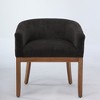 GDFStudio Morlyth Mid-Century Modern Rubberwood Upholstered Dining Chair with Curved Back - 4 of 4