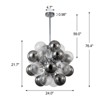 LLHZSY 12-Light Modern Globe Glass Kitchen Island Pendant Sputnik Chandelier with Black Smoke Glass Globe - W24" - 4 of 4