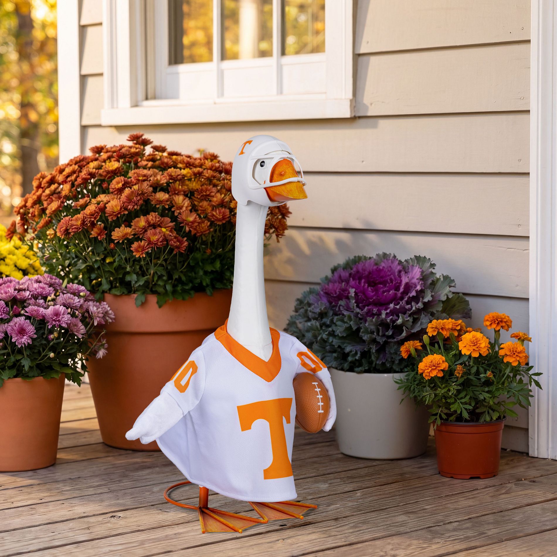 NCAA University of Tennessee Volunteers Porch Goose Outfit Sports Uniform Costume Clothes for 21 Inch Garden Goose Statues