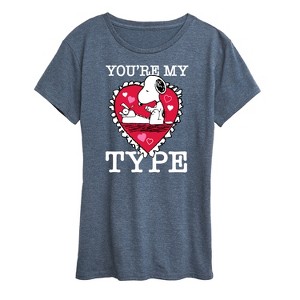 Women's - Peanuts - You're My Type Short Sleeve Graphic T-Shirt - 1 of 4