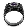 Slickblue Light Black Stainless Steel Ring, Men's Jewelry with Synthetic Amethyst Crystal, Single-Tone Style, Sizes 8-13 - 3 of 4