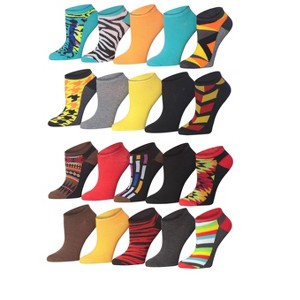 Tipi Toe Women's & Girls 20 Pairs Colorful Patterned Bright Fun Mix Cute Ankle Socks For Women - 1 of 4