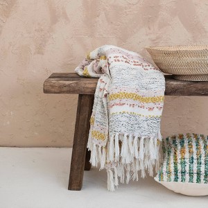 Storied Home Long Wood Bench Natural: Rectangle Shape, 17.5" Height, Dry Dust Care, Adult Assembly Required - 1 of 4