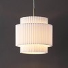 JONATHAN Y Boden 14.5" 1-Light Vintage Mid-Century Iron LED Pendant with Pleated Shade: ETL Listed, Adjustable Height - 2 of 4