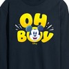 Men's - Disney - Oh Boy Mickey Face Long Sleeve Graphic T-Shirt - 2 of 4