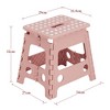 VECELO Folding Step Stool 11/13 in. Non-Slip Surface Portable Foldable 1 Step Stool with Carry Handle, Heavy Duty Stool Blue/Black/Pink/Khaki - 3 of 4