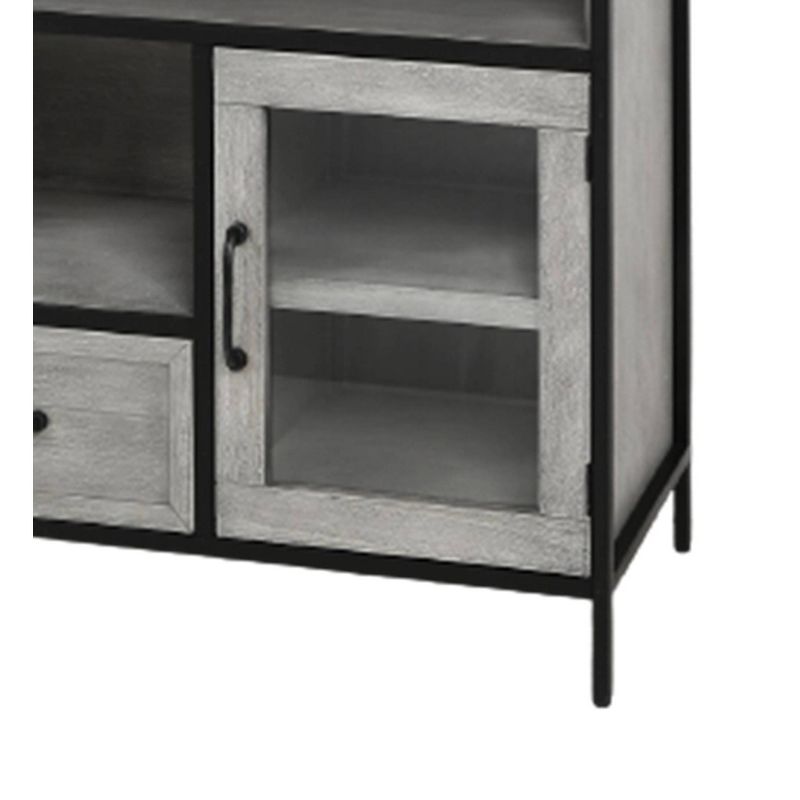 2 Doors and 1 Drawer Wood and Metal Cabinet Brown - StyleCraft, 6 of 7