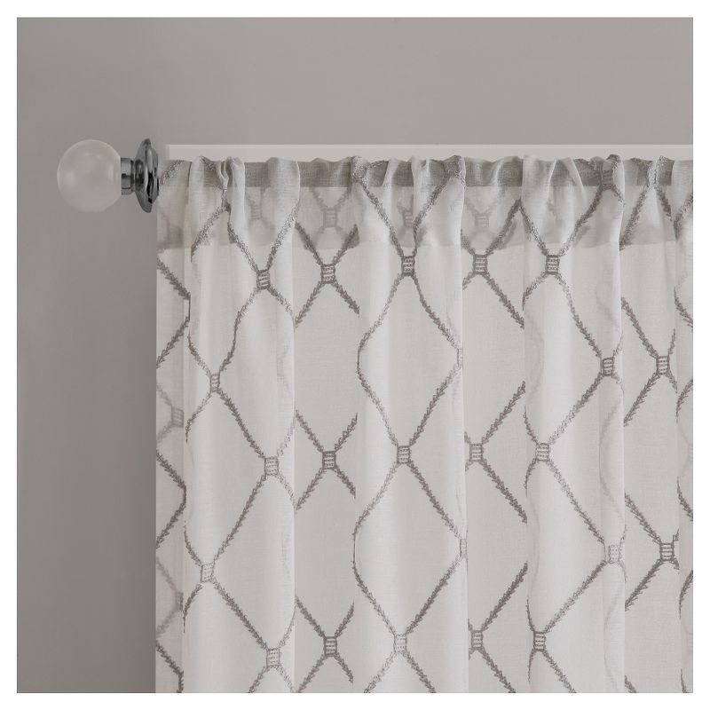 Clarissa Diamond Sheer Curtain Panel, 3 of 6