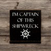 Slickblue Captain of This Shipwreck Wood Sign, Pine Material, Wall or Shelf Decor, Rustic Style, 7x7 Inches, Colors - 2 of 3