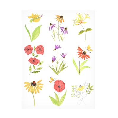 Trademark Fine Art - Gayle Martin Legner  Floral Expressions Grid Canvas Art