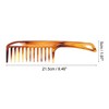 Unique Bargains Hair Comb for Curly Hair Wet Hair Long Thick Wavy Hair Detangling Comb Long Handle Hair Combs Brown for Women and Men 1 Pc - 2 of 4