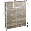 11-Drawer Tall Fabric Dresser Storage Tower with Steel Frame and Wood Top, Chest of Drawers Organizer Unit for Bedroom, Closet, Hallway - 3 of 4