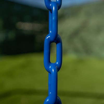 Sportspower Blue and Yellow Metal Swing Set with Slide