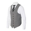 Gioberti Men's 6 Button Slim Fit Formal Herringbone Tweed Vest - 3 of 4