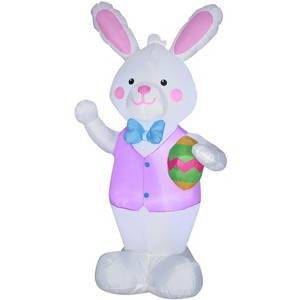 Gemmy Airblown Inflatable Easter Bunny with Decorated Egg, 4 ft Tall, White - 1 of 3