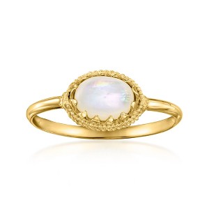 Ross-Simons Italian Mother-Of-Pearl Milgrain Ring in 14kt Yellow Gold - 1 of 4