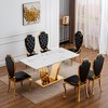 GDFStudio Sabina Modern 70" Faux Marble and Stainless Steel Rectangle Dining Table - 3 of 4