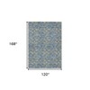 Sky Blue And Gray Geometric Washable Indoor Outdoor Area Rug - 3 of 4