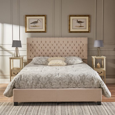GDFStudio Brandi Contemporary Tufted Upholstered Queen Bed Frame with Diamond Stitching