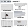 PAGED Rustic Storage Bench with Adjustable Shelf, 3 Shutter-shaped Doors Storage Ottoman, Entryway Bench, Shoe Bench with Removable Cushion - 4 of 4