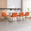 SEYNAR Modern Velvet 37'' H Metal Leg Counter or Bar Stools Set of 4 - 2 of 4