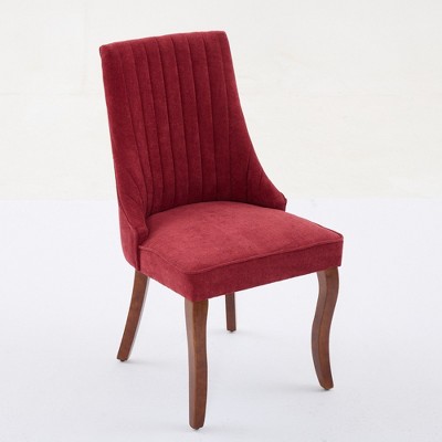 NicBex Dining Chair Set of 2 Modern Farmhouse Linen Fabric Upholstered Accent Chair with Solid Wood Legs and High Backrest for Dining Room