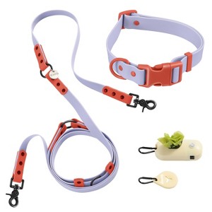 THE LICKER STORE Luna 8FT Adjustable 6-in-1 Waterproof Hands-Free Leash and Collar with LED Flashlight, Bag Dispenser, and Poop Bag Holder - 1 of 4