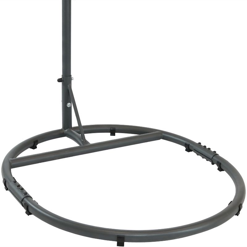 Sunnydaze Durable Indoor/Outdoor Powder-Coated Steel Egg Chair Stand with Extra-Wide Round Base - 76" H - Black, 5 of 12