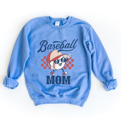 Simply Sage Market Women's Graphic Sweatshirt Baseball Mom Checkered