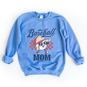 Simply Sage Market Women's Graphic Sweatshirt Baseball Mom Checkered - 1 of 4